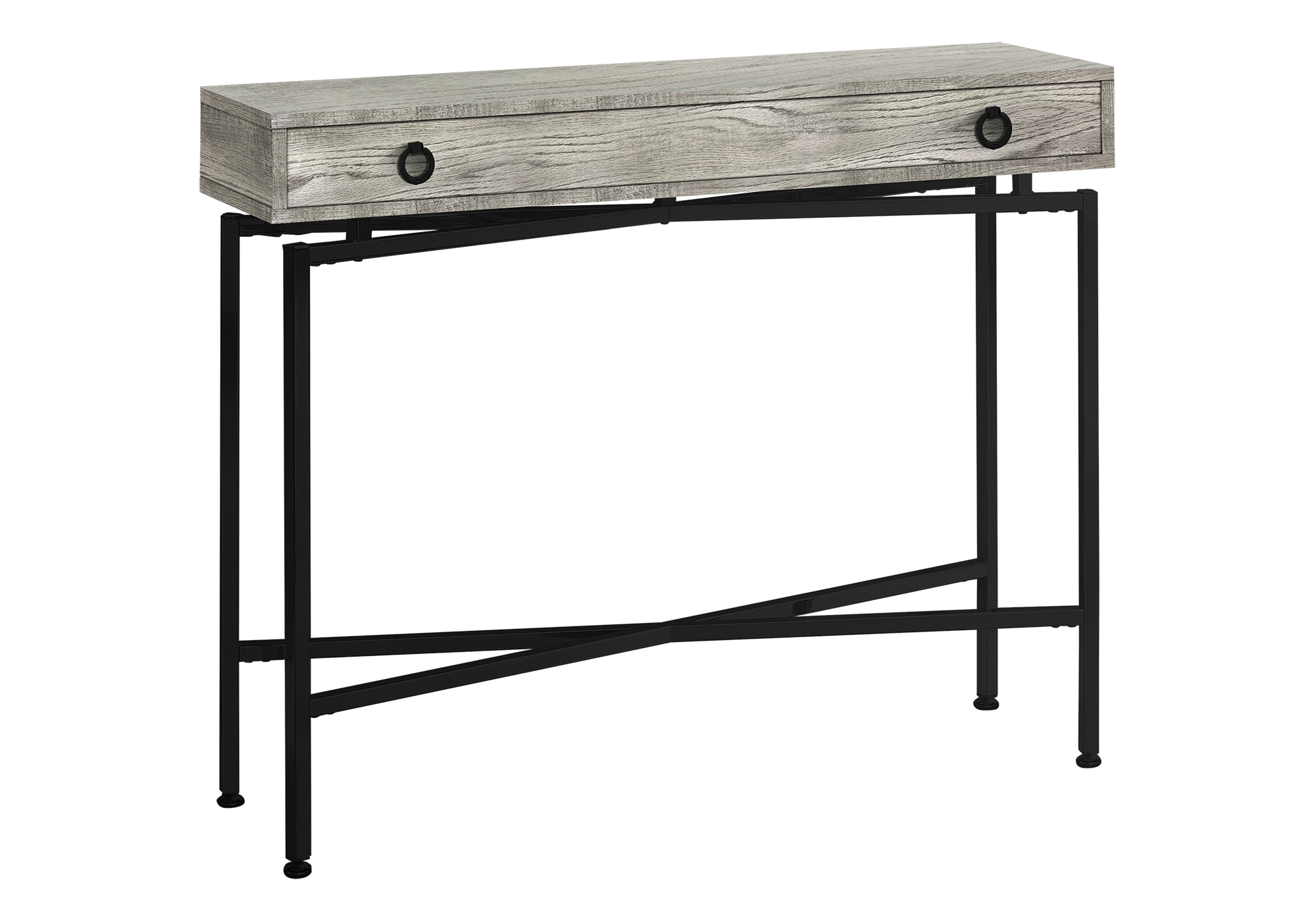 ACCENT TABLE - 42"L / GREY RECLAIMED WOOD / BLACK CONSOLE